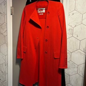 MaxMara Vibrant Peach collarless Coat